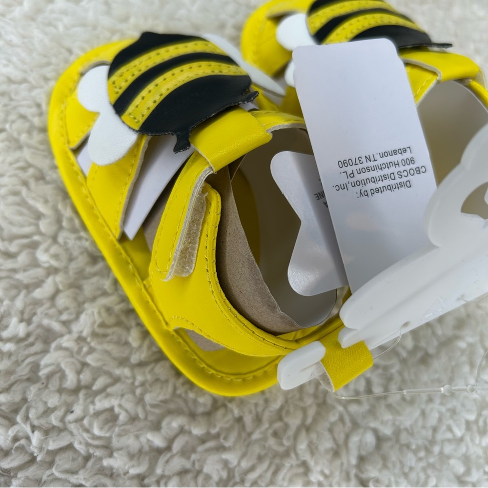 Rising Star Yellow Bumble Bee Baby Sandals NWT 9-12 Months - Picture 8 of 9